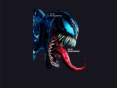 venom art by hiboart adobe art artwork design digital digitaldrawing fanart illustration illustrator logo marvel spiderman vector vectorart venom venomvsspiderman vexel