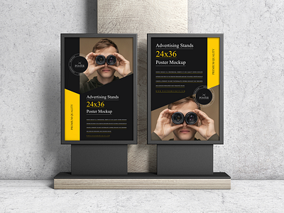 Advertising Stand Poster Mockup Free poster mockup