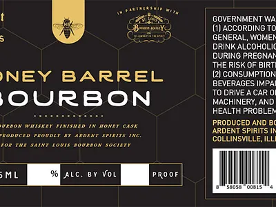 STL Bourbon Society Labels bourbon graphic design honey label whiskey