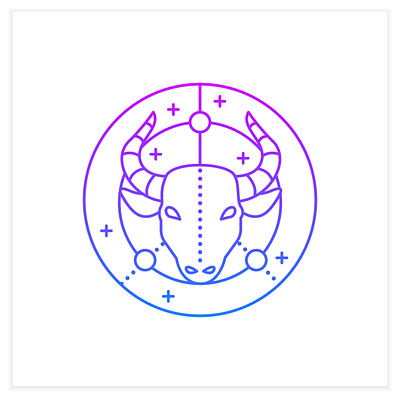 Taurus gradient icon art astronomy branding design graphic design icon illustration logo stye ui vector