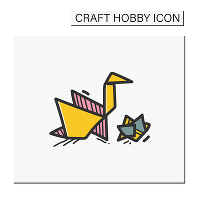 Origami hand draw color icon activities art branding design graphic design icon illustration logo stye ui vector