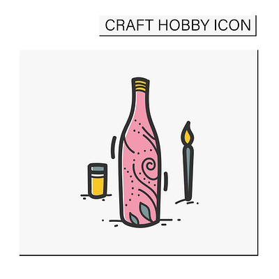Bottle painting hand draw color icon art branding design graphic design icon illustration logo stye tactile ui vector