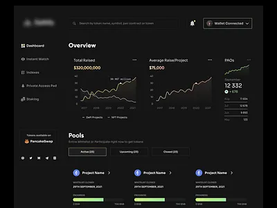 Launchpad Dashboard blockchain crypto dashboard design launchpad ui web web3