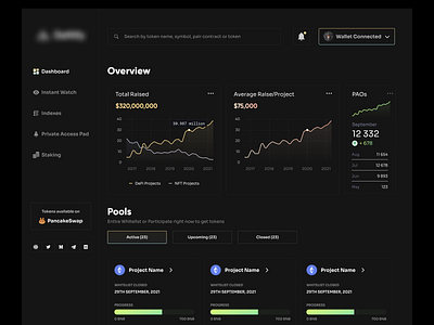 Launchpad Dashboard blockchain crypto dashboard design launchpad ui web web3