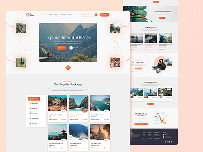 Tour & Travel Agency Landing Page adventure booking landing page tour tourism tourist travel travel agency travel app travel blog travel blogger travel guide travel website traveler traveling trip trip planner uiux vacation web design