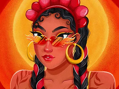 Fire style fire flamas flames girl illustration mexican mexicana photoshop street syle tattoo