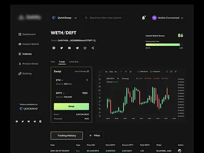 DEX Aggregator Swap blockchain crypto design dex swap trading ui web web3