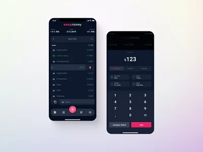 Easymoney: Money Management App app dark theme easy mobile app money sketch