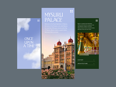 Mysuru Palace Website Concept building concept design flat flatdesign graphic design india interface mobile mysuru simple story storytelling travel ui ux web webdesign website
