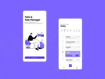 ToDo & Task Manager App 2022trend app design illustration meeting minimal minimalism nft shot task tasklist taskmanagement todo trend ui uiux userexperience ux vector