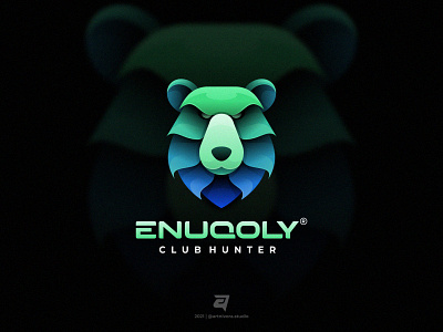 ENUQOLY artnivorastudio bear beast branding colorful danger dark design geometric gradient graphic design illustration logo logo awesome logo inspiration modern polar simple technology vector