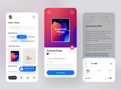 Read It · Mobile Reading App app book book app clean design e book ebook minimal minimalist mobile mobile app mobile design modern read reader app reading reading app reading book ui ux