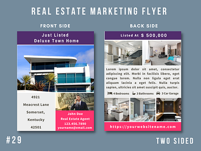 Real Estate Marketing Flyer Template #29 branding design flyer design graphic design marketing real estate