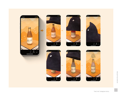 Arcana Citrus Drinks // "Hat Trick" advertisement beverage branding drink graphic design instagram marketing package design packaging phone story