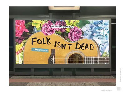 Folk Isn't Dead ...On Bandcamp ad advertisement advertising band bandcamp design folk graphic design marketing music streaming