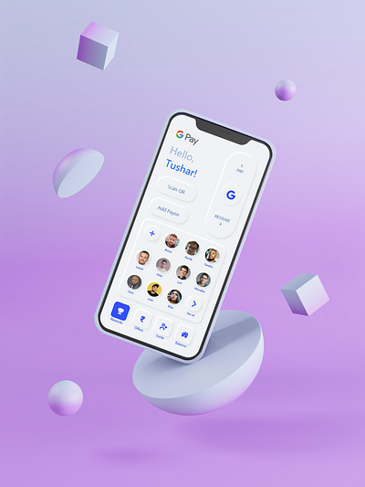 Google Pay (neumorphic style) app branding design ui ux