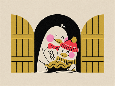 Drawcember: Penguin illustration line art penguin pie snow winter