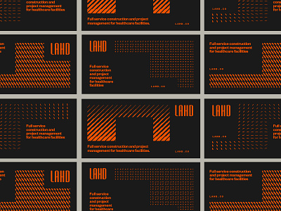 LAHD Brand Patterns black brand brand pattern branding construction logo graphic design grid logo orange pattern design responsive brand type