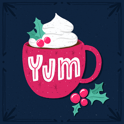 Cozy mug design hand lettering illustration lettering type