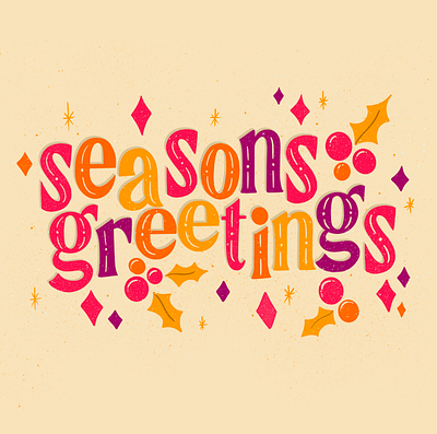 Seasons greetings design hand lettering illustration lettering type typography