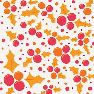 Holly berry pattern illustration