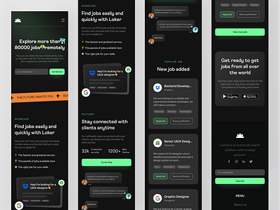 Loker ~ Responsive job finder website clean freelance platform job finder job finder app job finder website job portal minimalist mobile app responsive responsive web responsive website ui user interface ux web web app web design web responsive website website design