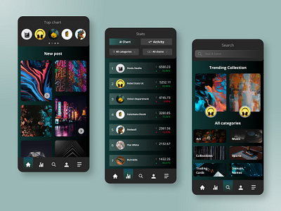 NFT - Mobile App app app design crypto cryptocurrency dark minimalist mobile mobile app mobile app design modern nft ui ui design uiux