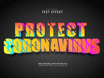 Protect Coronavirus 3D Text Design poster prevention protection