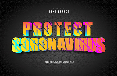 Protect Coronavirus 3D Text Design poster prevention protection