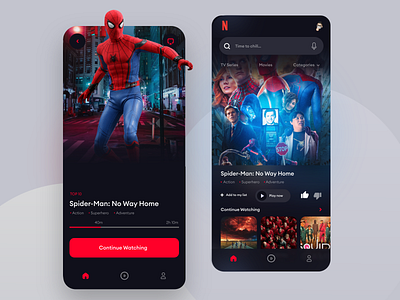 TV App - Mobile UI - DailyUI #025 app challenge dailyui design media mobile app modern movie app movies netflix remote series stream tv tv app ui ux video watch youtube