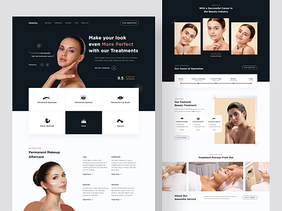 beauty - Beauty Treatment Landing Page beauty beauty landing page cosmetic fashion girl homepage landing page salon service skincare spa treatment ui uiux website