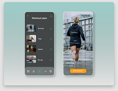 Workout tracker app design ui ux