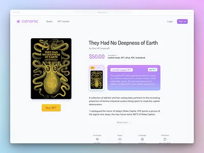 Canonic NFT book detail bitcoin books canonic nft publishing