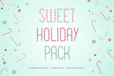 Sweet Holiday Pack alphabet candy cane graphic design holidays illustration illustrator pattern vector