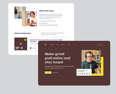 Podcast-Landing Page clean design joox minimal netflix player podcast landing page podcast web podcast website podcasting podcasts podfasts spotify streaming ui design website