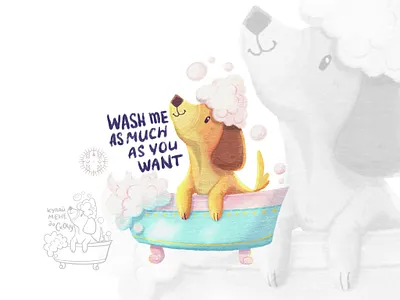 Sticker Design for Grooming Dog character art character desogn children illustration design grooming illustration illustrator logo procreate raster illustration small bussines sticker design
