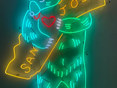 San Jose Neon Bear Hug bear bear california bear hug california dani b electric neon neon bear neon sign san jose