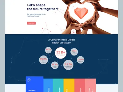 Tiga Healthcare web site design branding graphic design heart ui web design