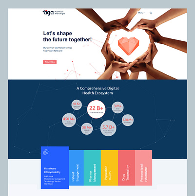 Tiga Healthcare web site design branding graphic design heart ui web design