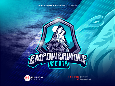 Empopwerwolf Media - Wolf Mascot Logo 3d animation branding brandingstream cartoon character design epsort esport graphic design illustration logo mascot motion graphics ui vector wolf wolf cartoon wolf mascot wolf vector