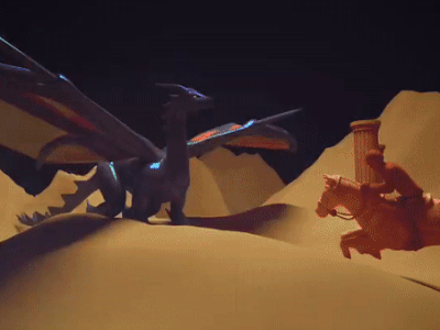 Dragon Confrontation cinema 4d design