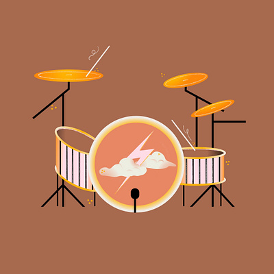 09. Thunder colorful drums illustration illustrator minimal vector