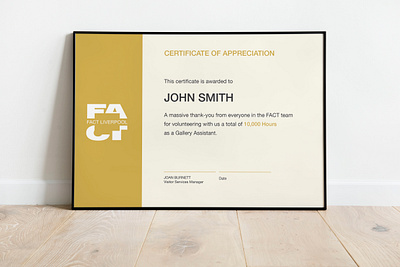 FACT Certificate design graphic design