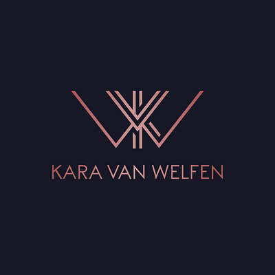 Kara Van Welfen Logo anagram anagram design anagram logo boutique flat flat design flat logo high end high end logo highend line line art line art logo lineart lineart logo logo logo design luxury rose rose color