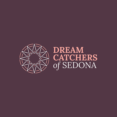 Dream Catchers Of Sedona Logo boho dream catcher dreamcatcher earthy esoteric flat flat design flat logo line art line art logo lineart lineart logo logo logo design sacred sedona spiritual spiritual design warm warm colors