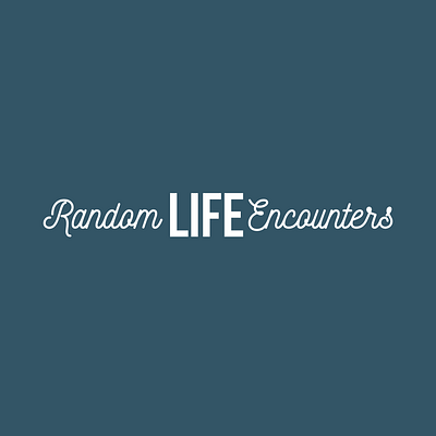 Random Life Encounters Typography Only Logo 2 fonts blue flat flat design flat logo fonts graphic design logo logo design random text text only two fonts typography typography logo typography only