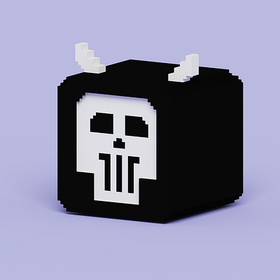 Skulldoid - Voxel Avatar for The Sandbox Game nft sandbox voxel art