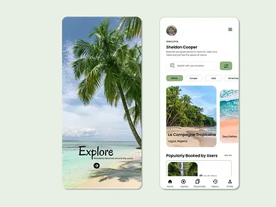 EXPLORE- BEACHES beach explore design ui ux