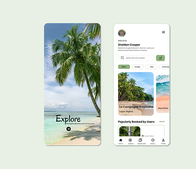 EXPLORE- BEACHES beach explore design ui ux