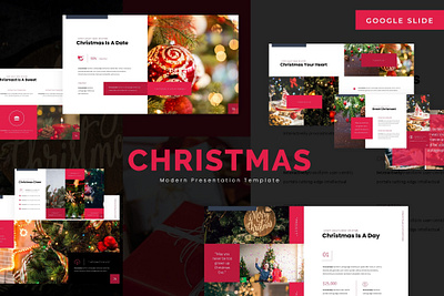 Christmas - Google Slide Template branding christmas christmas powerpoint christmas slides christmas template design designposter google slides graphic design illustration keynote multipurpose new year pitch deck powerpoint purpose ui web web development web maintance